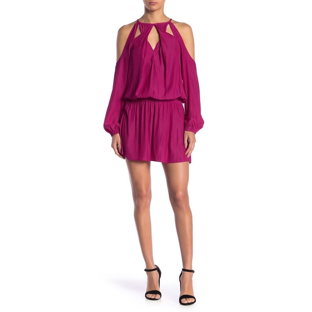 Ramy Brook Fuschia Amalie Cold Shoulder Dress